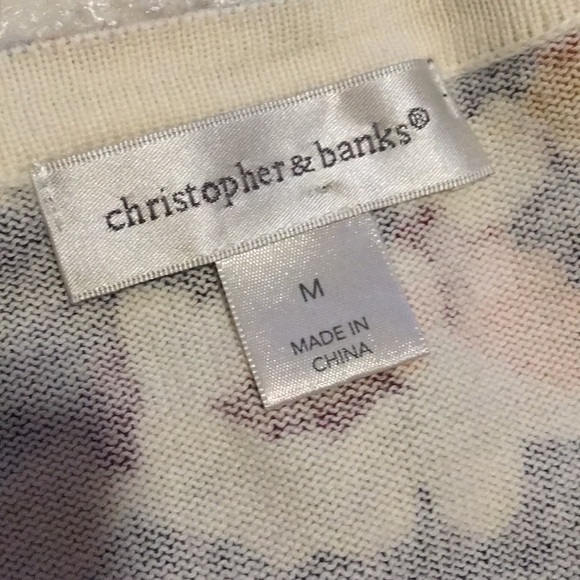 ✂️ CHRISTOPHER & BANKS 3/4 sleeve knit top / sweater / cardigan M - Picture 4 of 8